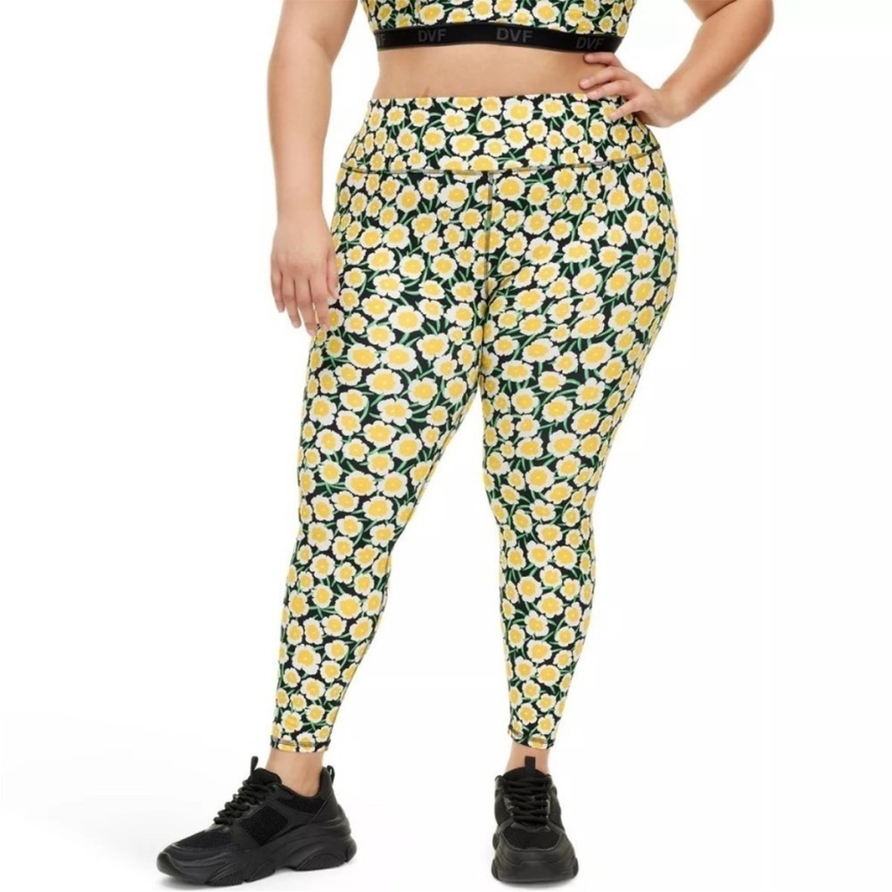 Diane Von Furstenberg Yellow Poppy Leggings - DVF for Target Women’s Size 3X